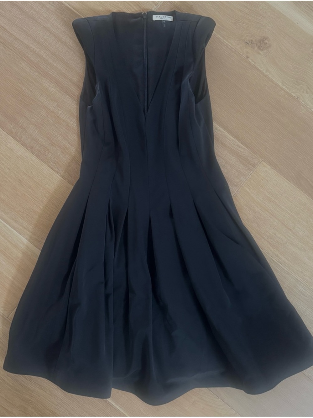 Halston Heritage Black Fit-and-Flare Dress